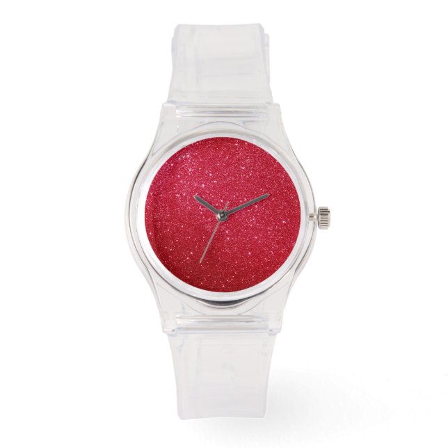 Reloj De Pulsera Marcado de Purpurina rosado rosado Personalizado y (Anverso)