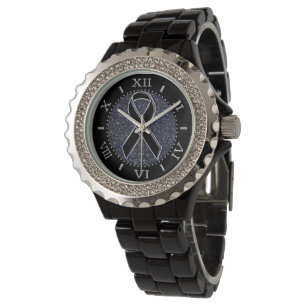 Reloj De Pulsera Marcado de símbolo de conciencia de cinta negra
