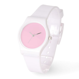 Reloj De Pulsera Marcado rosa pálido silicona blanca