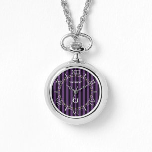 Reloj De Pulsera Marcado vertical púrpura personalizado