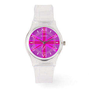 Reloj De Pulsera Marcador de unión de fucsia de color caliente y pe