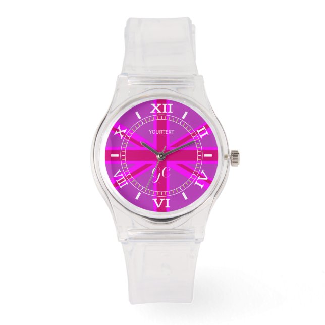 Reloj De Pulsera Marcador de unión de fucsia de color caliente y pe (Anverso)