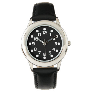 Reloj De Pulsera Marcadores de punto - Blanco sobre negro