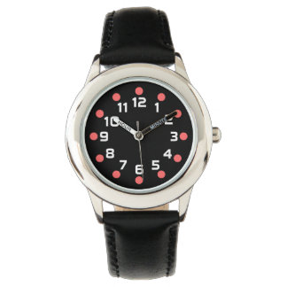 Reloj De Pulsera Marcadores de punto - Rosa y blanco tropical sobre