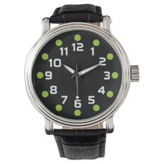 Reloj De Pulsera Marcadores de punto - Verde marciano y blanco sobr