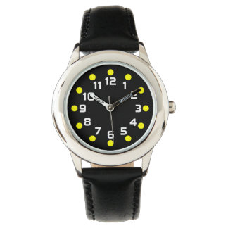 Reloj De Pulsera Marcadores puntuales - Amarillo y blanco en negro