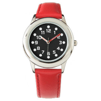 Reloj De Pulsera Marcadores puntuales - Blanco sobre negro