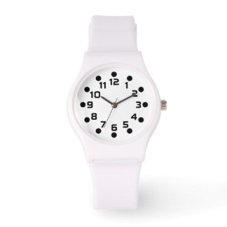 Reloj De Pulsera Marcadores puntuales - Negro sobre blanco