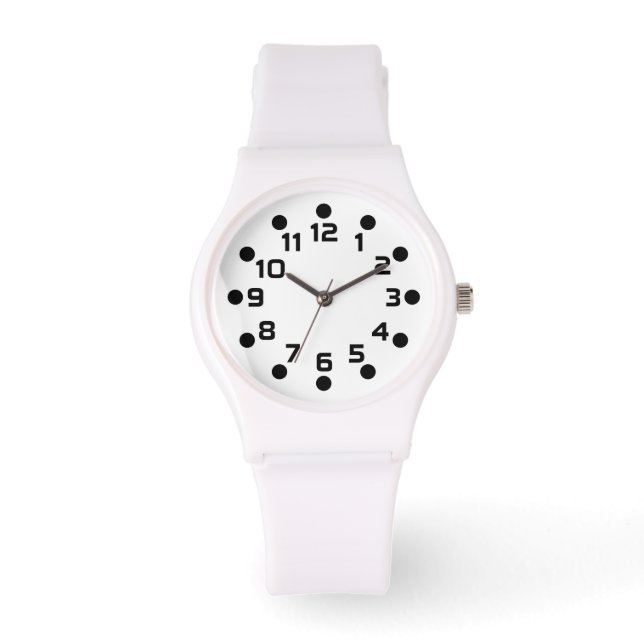 Reloj De Pulsera Marcadores puntuales - Negro sobre blanco (Anverso)