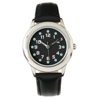 Reloj De Pulsera Marcadores puntuales - Verde azul y blanco sobre n