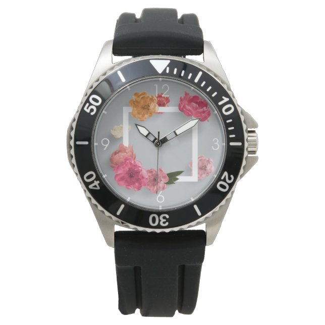 Reloj De Pulsera Marco de flor (Anverso)
