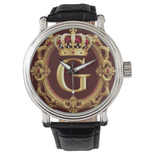 Reloj De Pulsera Marco de oro lujoso con monograma coronado