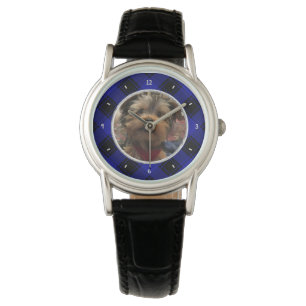 Reloj De Pulsera Marco fotográfico personalizado Patrón de papel az