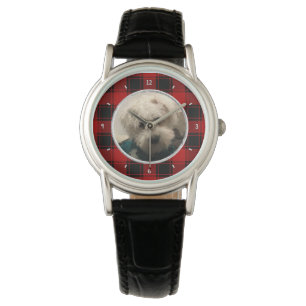 Reloj De Pulsera Marco fotográfico rojo y negro para Navidades pers