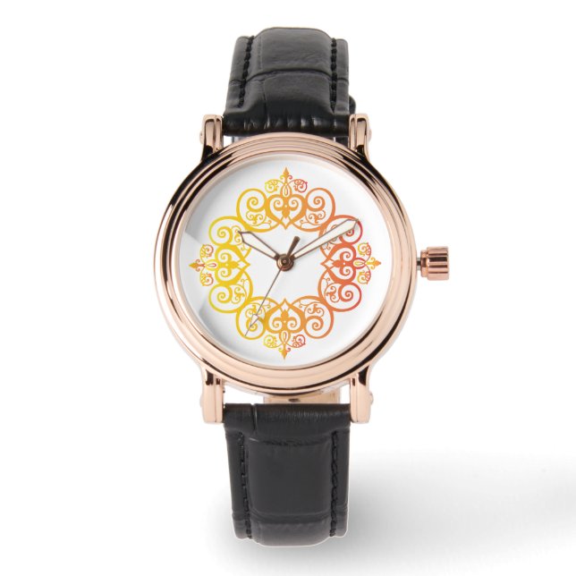 Reloj De Pulsera Marco Ornamental Antiguo Borde Decorativo Elegante (Anverso)