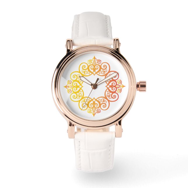 Reloj De Pulsera Marco Ornamental Antiguo Borde Decorativo Elegante (Anverso)