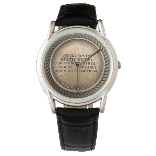 Reloj De Pulsera Marcus Aurelius cita a Dwell sobre la belleza de l (Anverso)