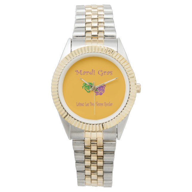 Reloj De Pulsera Mardi Gras Mask Rouler (Anverso)