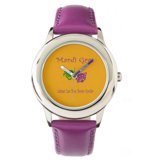 Reloj De Pulsera Mardi Gras Mask Rouler (Anverso)