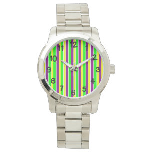 Reloj De Pulsera Mardi Gras Stripes