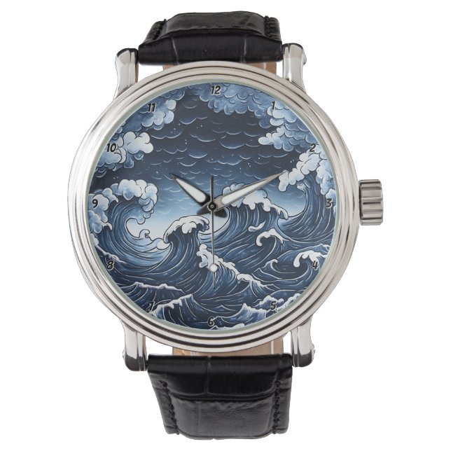 Reloj De Pulsera Marea abstracta" - Ola del océano (Anverso)