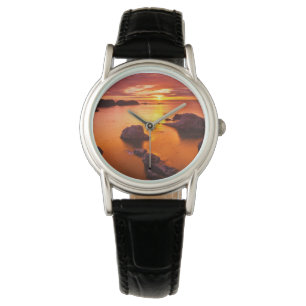 Reloj De Pulsera Marea Naranja, puesta de sol, California