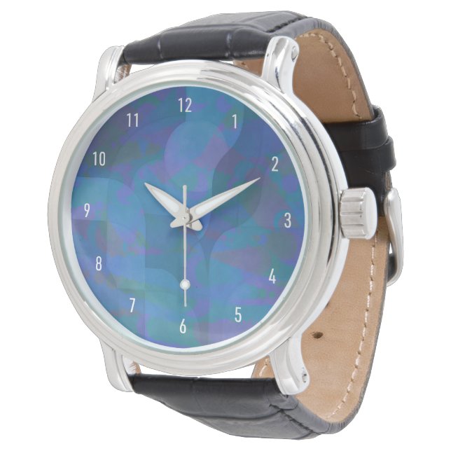 Reloj De Pulsera Mareas de Azure - Geometría de abstracto oceánico (Angular)