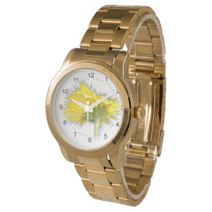 Reloj De Pulsera margarita amarilla gerbera