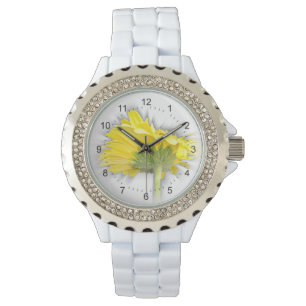 Reloj De Pulsera margarita amarilla gerbera