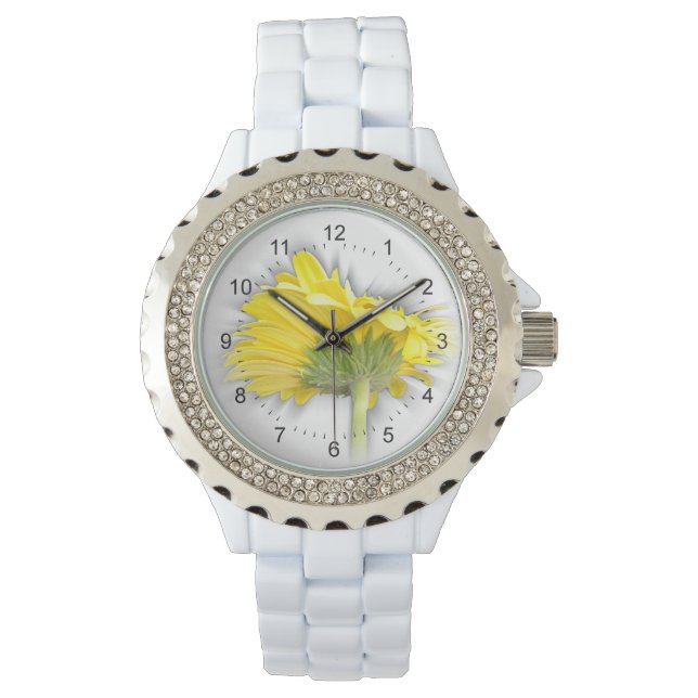 Reloj De Pulsera margarita amarilla gerbera (Anverso)