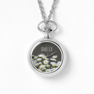 Reloj De Pulsera Margaritas en Gris Personalizadas