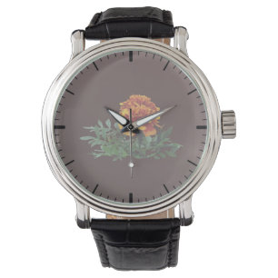 Reloj De Pulsera Marigold Naranja con los consejos amarillos