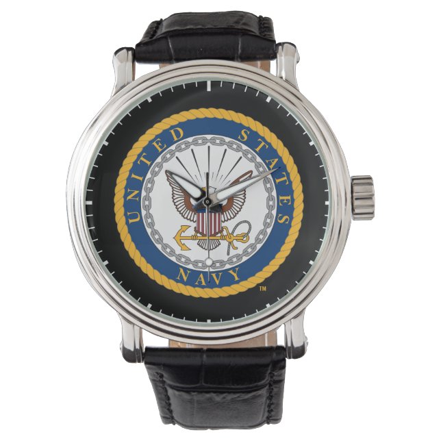 Reloj De Pulsera Marina de Estados Unidos | Emblema naval (Anverso)