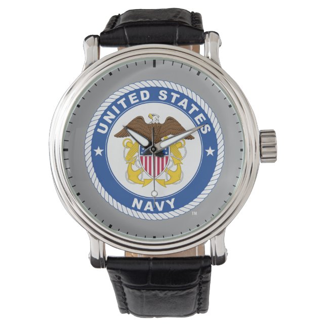 Reloj De Pulsera Marina de Estados Unidos | Oficial Escudo (Anverso)