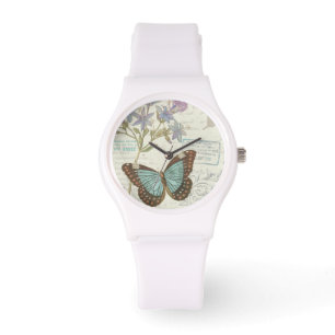 Reloj De Pulsera Mariposa azul y marrón