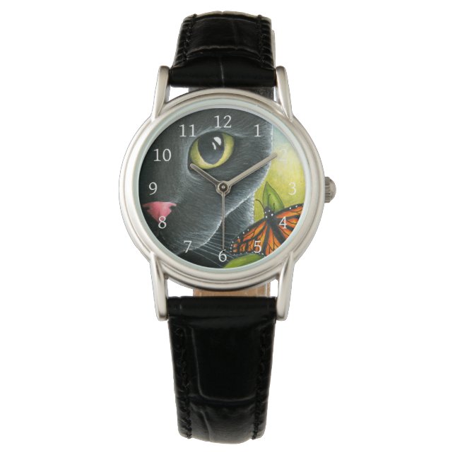 Reloj De Pulsera Mariposa Black Cat 555 (Anverso)