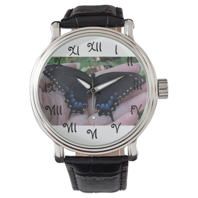 Reloj De Pulsera Mariposa Black Swallowtail #1-watch (Anverso)