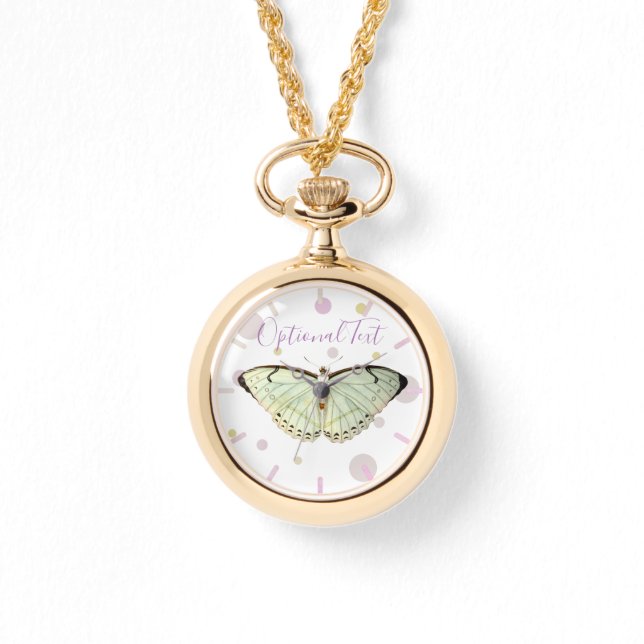 Reloj De Pulsera Mariposa de belleza verde suave (Anverso)