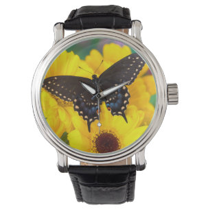 Reloj De Pulsera Mariposa de cola de cerda negra