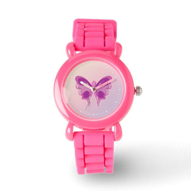 RELOJ DE PULSERA MARIPOSA DE RIBÓN ROSA (Anverso)