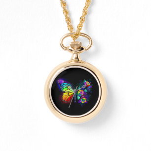 Reloj De Pulsera Mariposa florida arcoiris