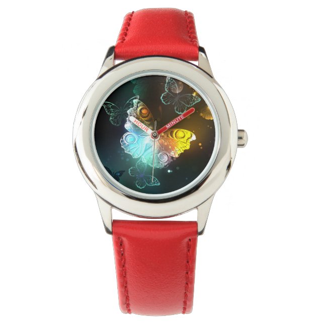 Reloj De Pulsera Mariposa luminosa y mariposas nocturnas (Anverso)