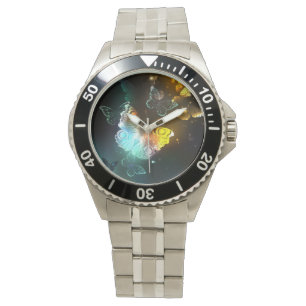 Reloj De Pulsera Mariposa luminosa y mariposas nocturnas