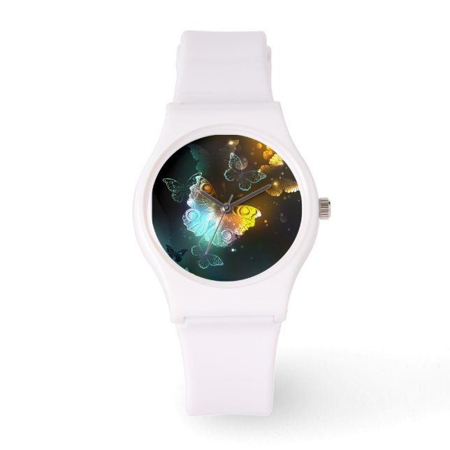 Reloj De Pulsera Mariposa luminosa y mariposas nocturnas (Anverso)