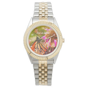 Reloj De Pulsera Mariposa Monarca En Flor Resumen Personalizado
