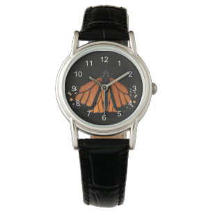 Reloj De Pulsera Mariposa monarca en la llave del Naranja