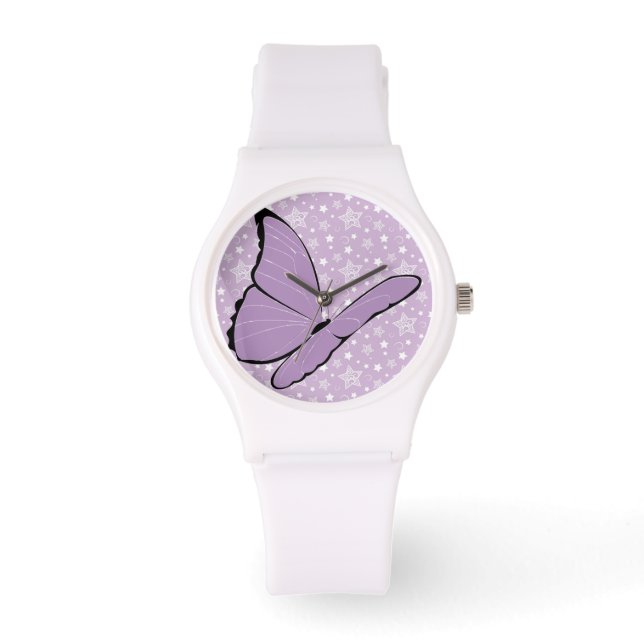 Reloj De Pulsera Mariposa morada de conciencia (Anverso)