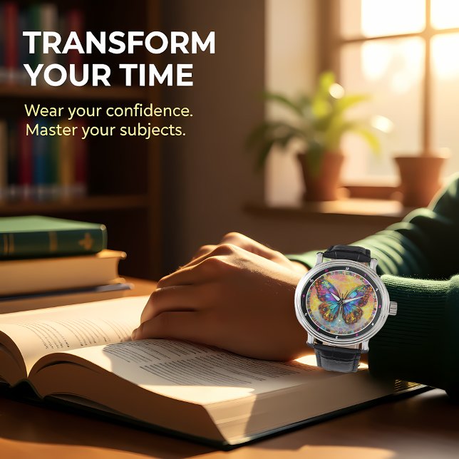 Reloj De Pulsera Mariposa Mosaico "Chromatic Flutter" (Subido por el creador)