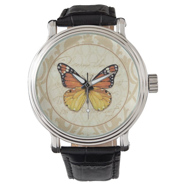 Reloj De Pulsera Mariposa Naranja de época (Anverso)