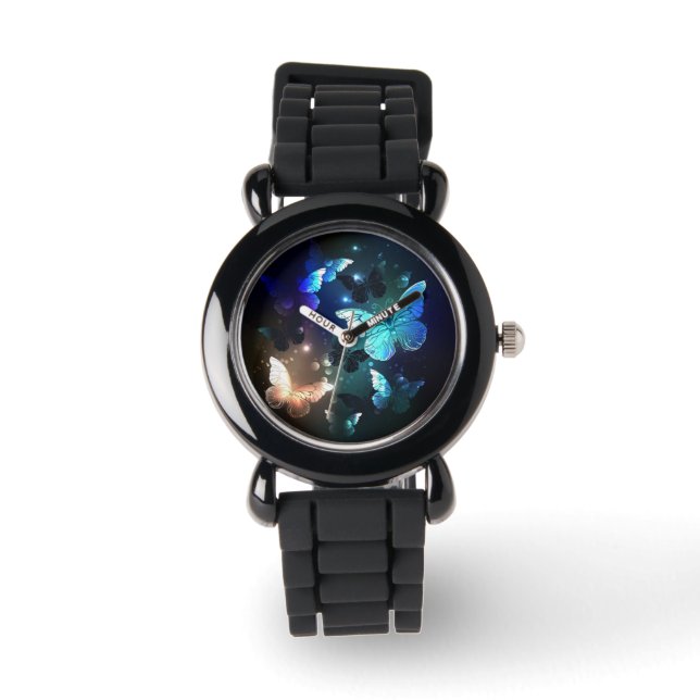 Reloj De Pulsera Mariposa Nocturna Revoloteando (Anverso)